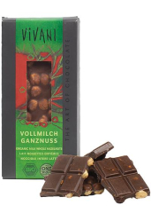 Шоколад черный Vivani с цельным лесным орехом 100г