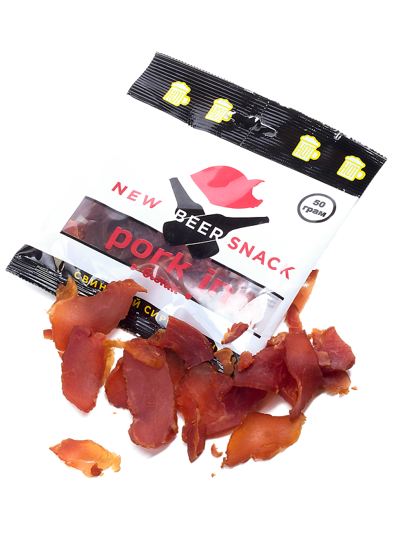 М'ясо в'ялене до пива «Pork with spices» 50г купити в Hop Hey | Море Пива М'ясо в'ялене до пива «Pork with spices» 50г