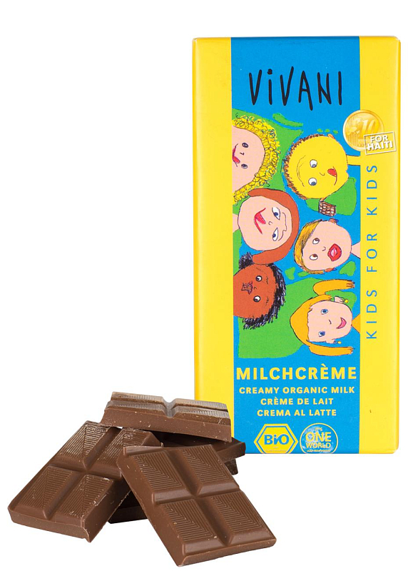 Шоколад молочный Vivani Kids с молочным кремом 100г