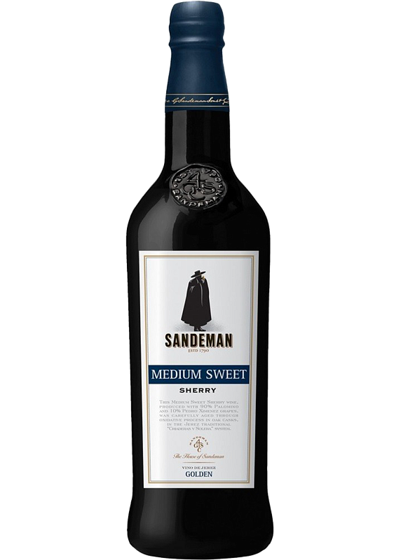 Вино Херес Medium Sweet, Sandeman Jerez біле напівсолодке 15.0°