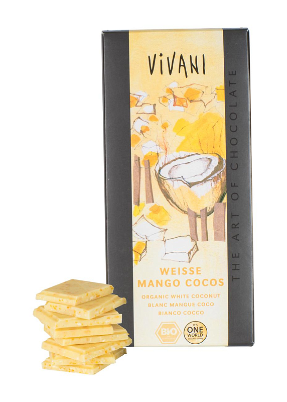 Шоколад белый Vivani манго кокос 100г