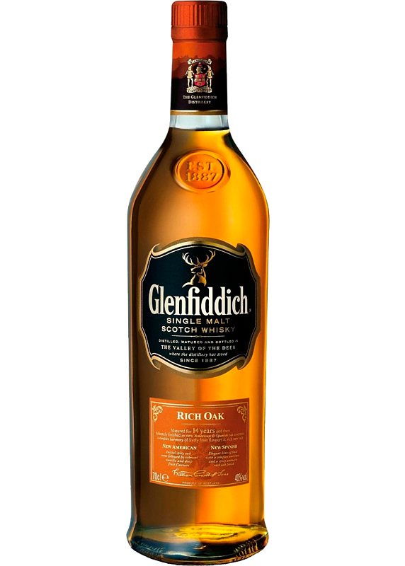 Віскі Glenfiddich 14 Y.O. Rich Oak Tube 40°
