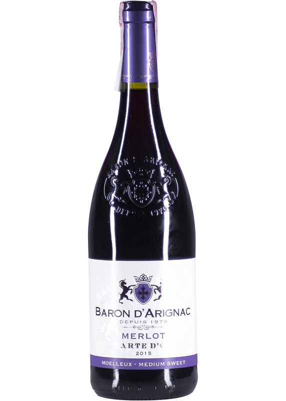Вино Baron d'Arignac Merlot червоне напівсолодке 12.5°
