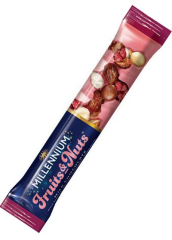 Шоколад Rose Millennium «Fruits&Nuts» розовый молочный с миндалем, фундком, ягодами и изюмом, 35 г