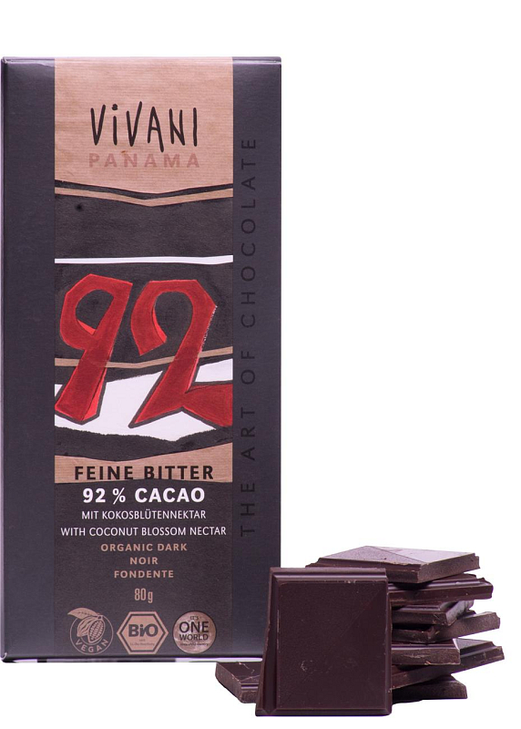 Шоколад чорний 92% Vivani 80г