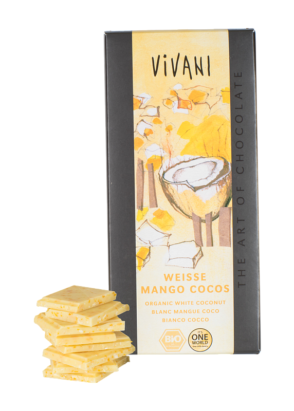 Шоколад белый Vivani манго кокос 100г