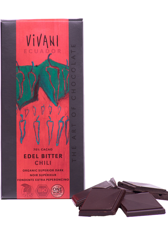 Шоколад черный Vivani перц чили 100г